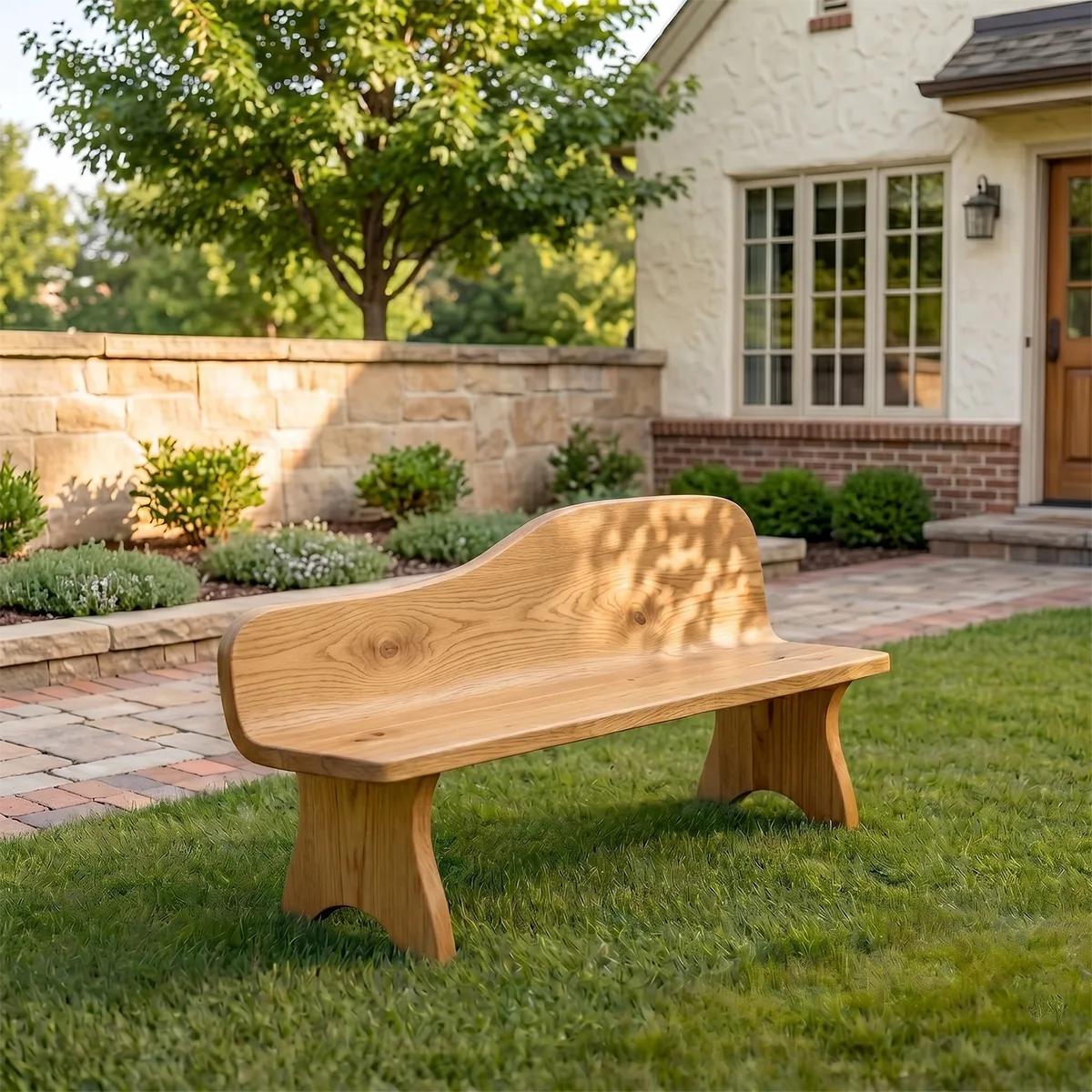 Handcrafted Solid Wood Outdoor Garden Bench