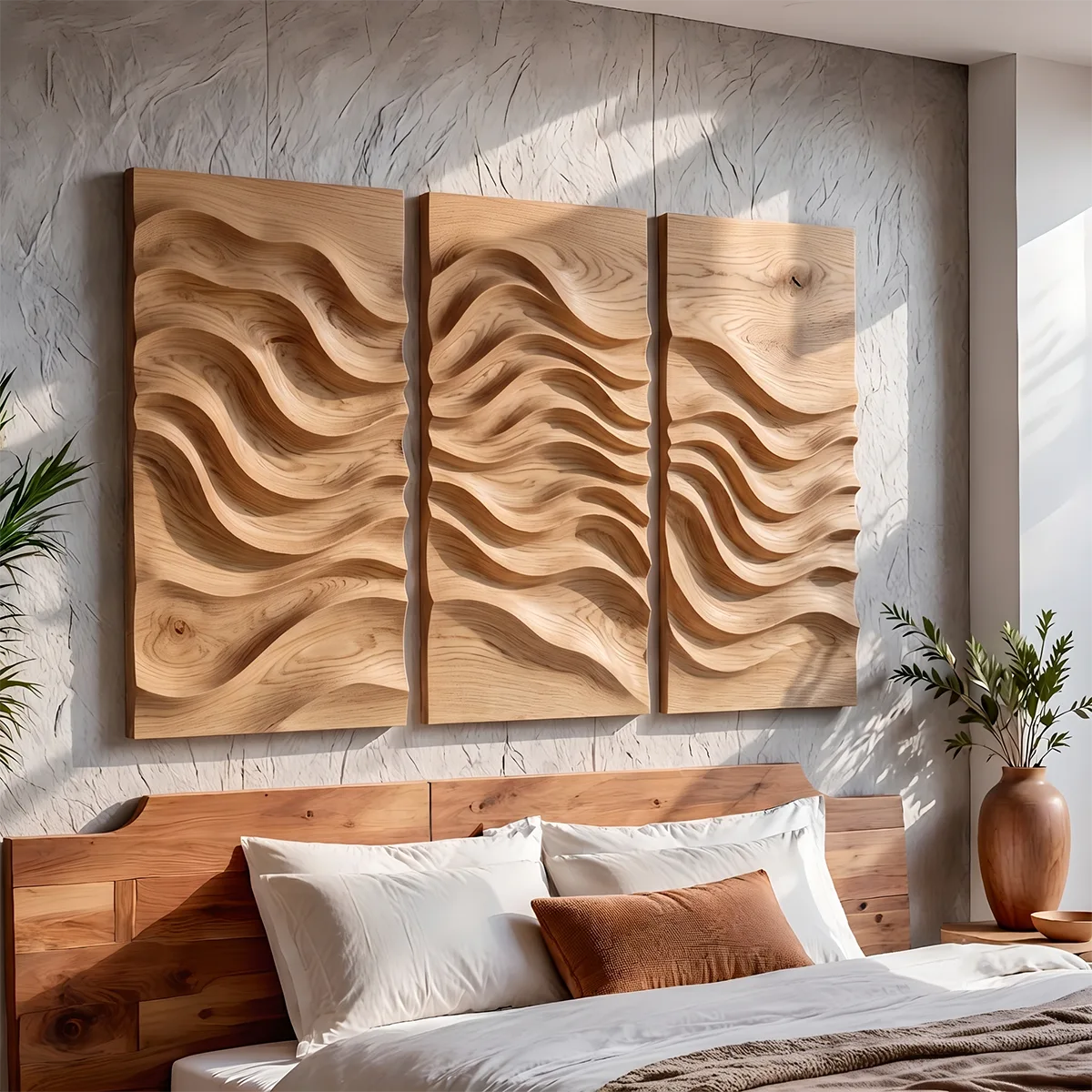 Abstract Wave Wood Wall Art | Modern Wooden Wall Decor for Living Room, Bedroom & Office TT006-3787
