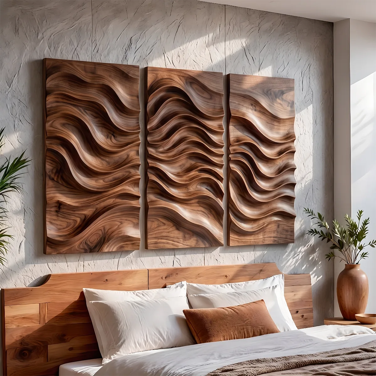 Abstract Wave Wood Wall Art | Modern Wooden Wall Decor for Living Room, Bedroom & Office TT006-3787