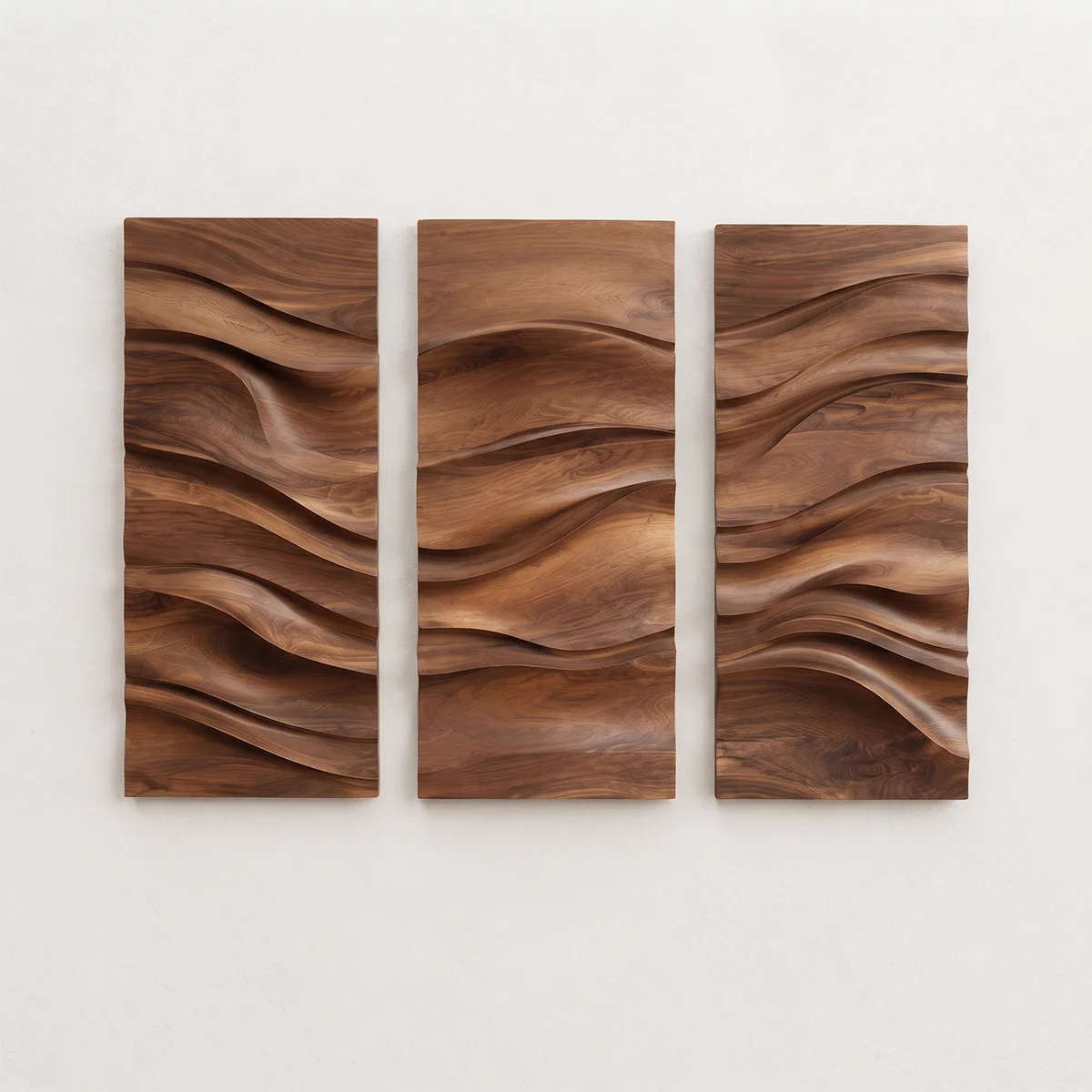 Abstract Wave Wood Wall Art | Vertical Wooden Wall Decor for Living Room, Bedroom & Office TT006-9850