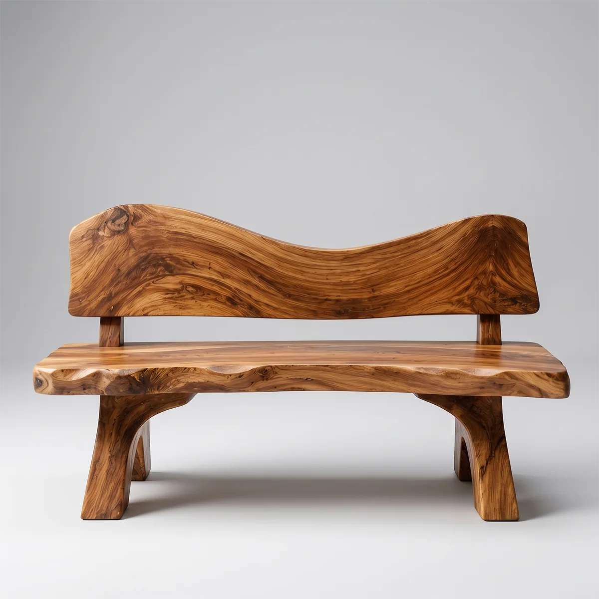 Live Edge Solid Wood Bench | Handcrafted Rustic Wooden Garden & Entryway Bench TT006-3769