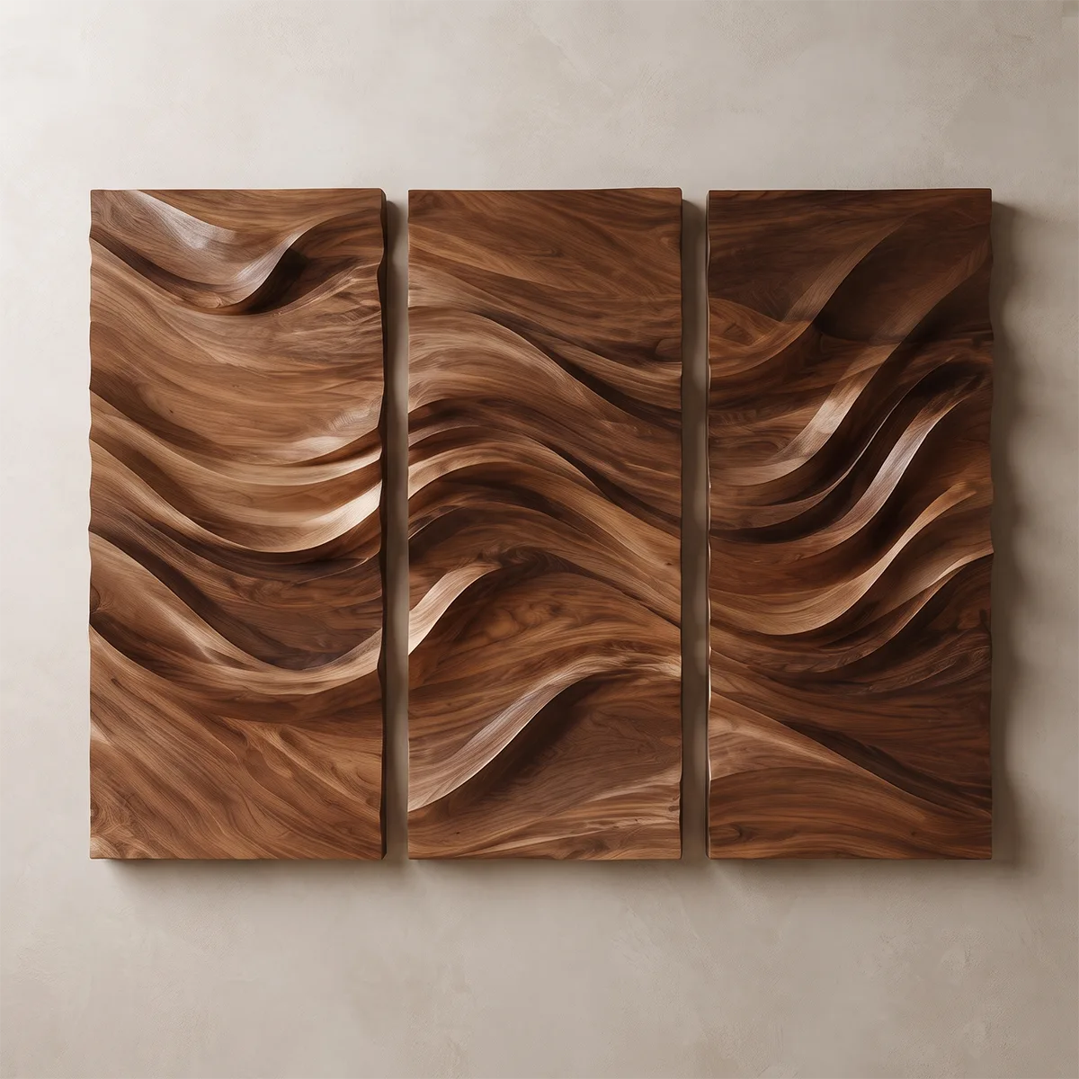 Abstract Wave Wood Wall Art | Vertical Wooden Wall Decor for Living Room, Bedroom & Office TT006-2055
