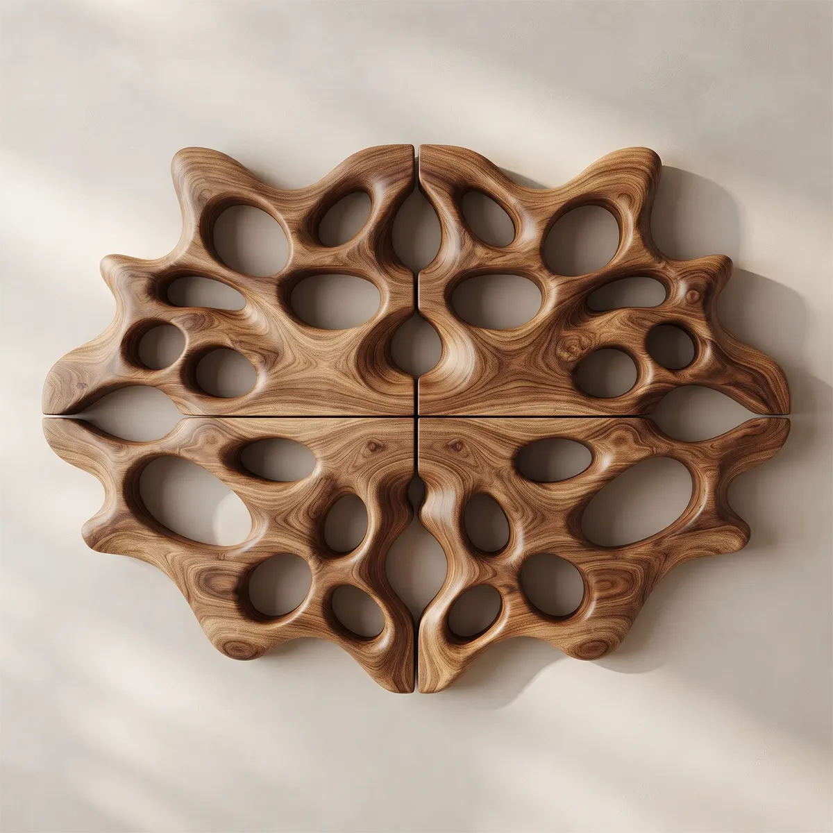 Abstract Organic Wood Wall Art | Modern Geometric Wooden Wall Decor for Living Room, Bedroom & Office TT006-5819