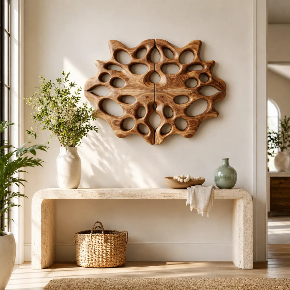 Abstract Organic Wood Wall Art | Modern Geometric Wooden Wall Decor for Living Room, Bedroom & Office TT006-5819