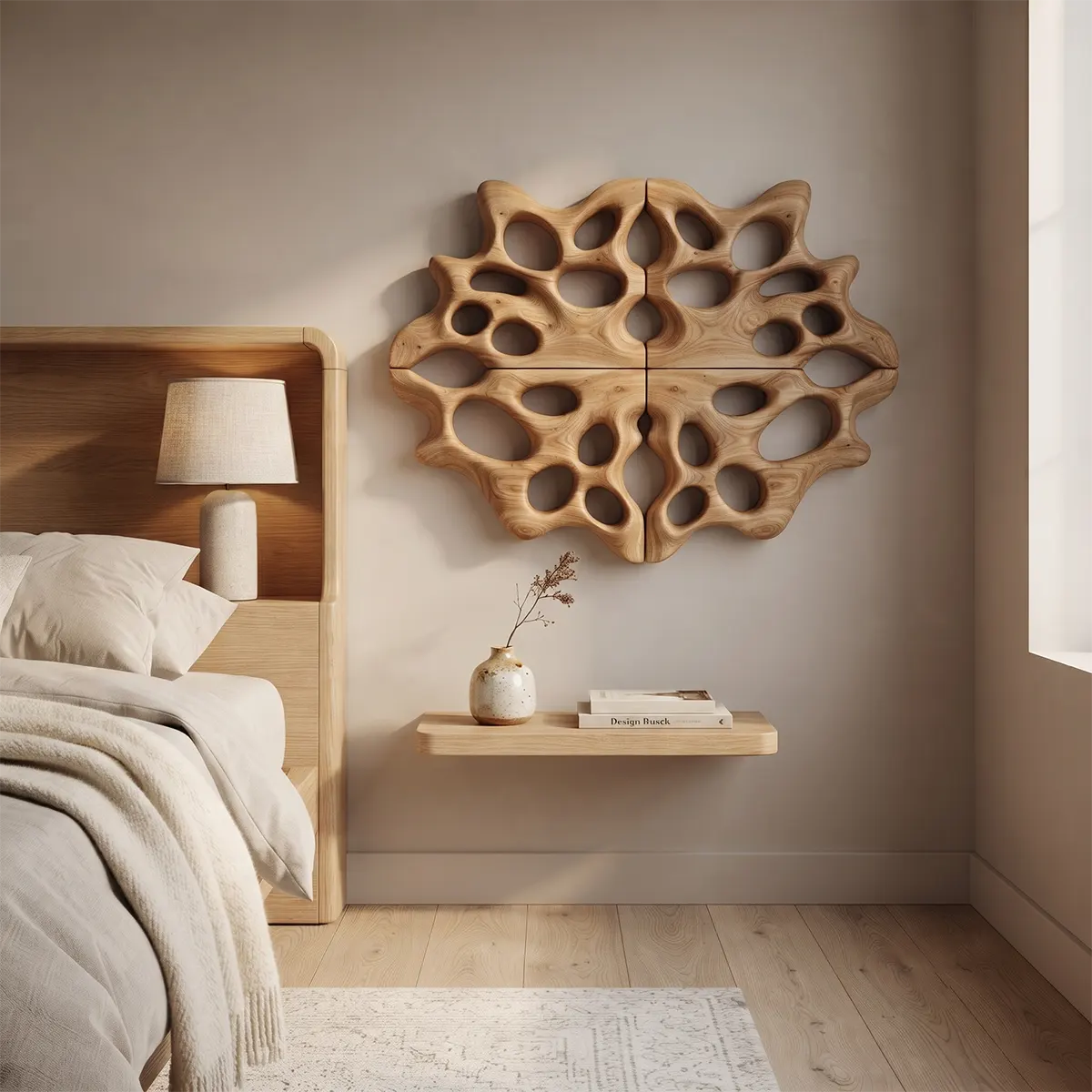 Abstract Organic Wood Wall Art | Modern Geometric Wooden Wall Decor for Living Room, Bedroom & Office TT006-5819
