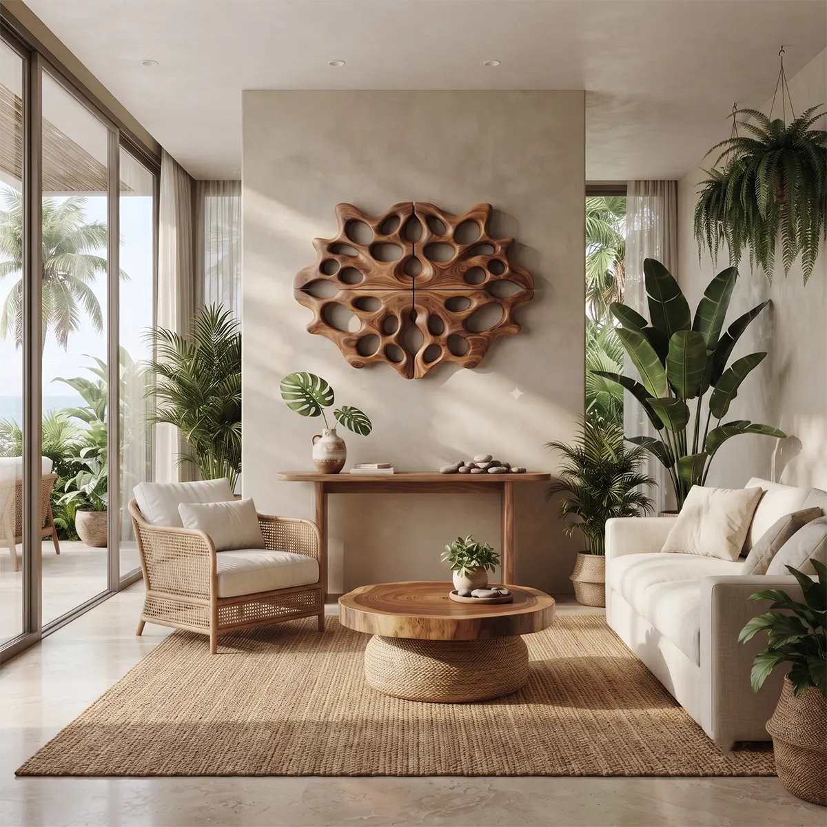 Abstract Organic Wood Wall Art | Modern Geometric Wooden Wall Decor for Living Room, Bedroom & Office TT006-5819