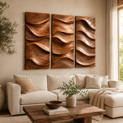 Abstract Wave Wood Wall Art | Vertical Wooden Wall Decor for Living Room, Bedroom & Office TT006-1623