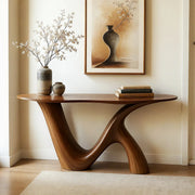 Live Edge Solid Wood Console Table | Organic Modern Hallway Table