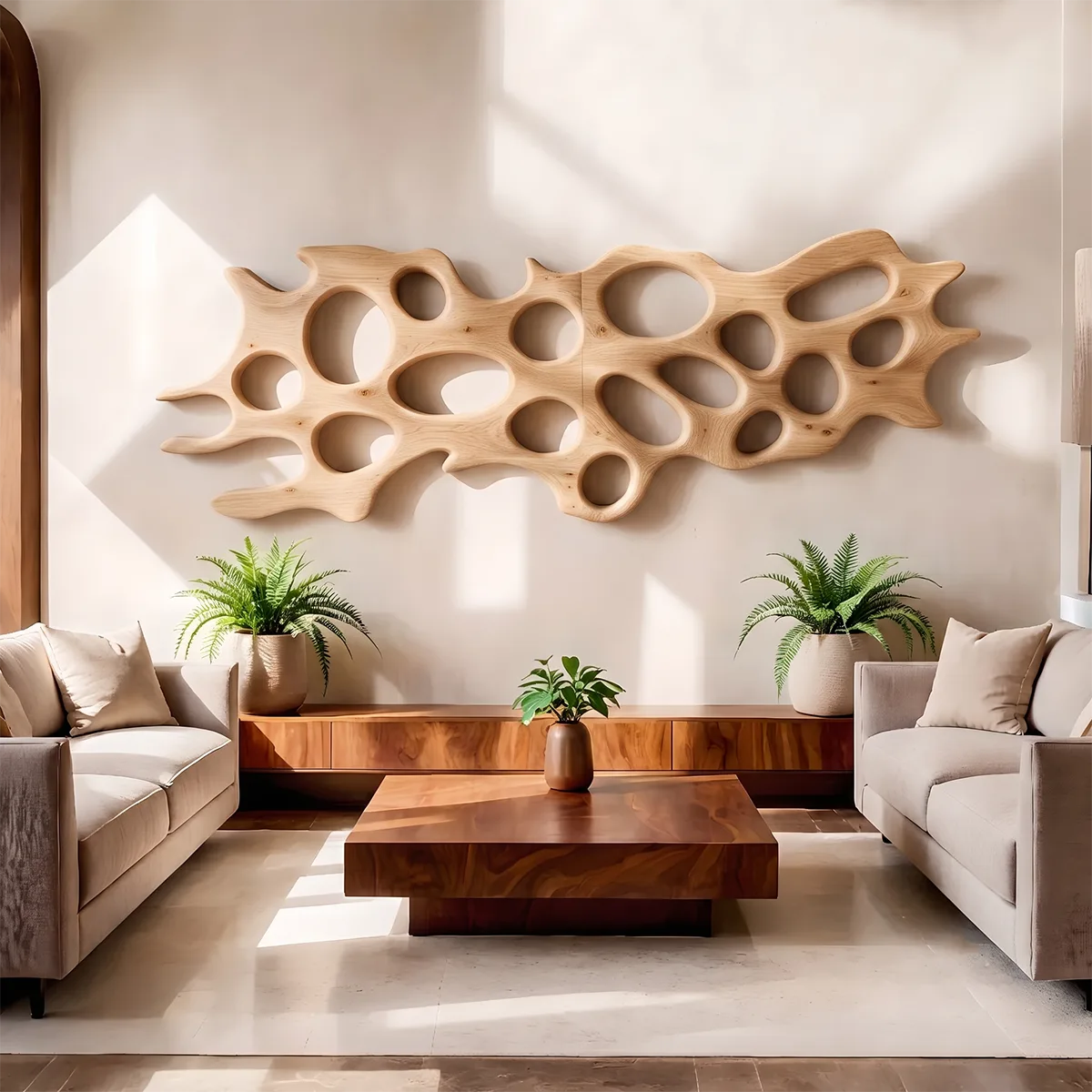 Abstract Organic Wood Wall Art | Modern Sculptural Wooden Wall Decor for Living Room, Bedroom & Office TT006-9592