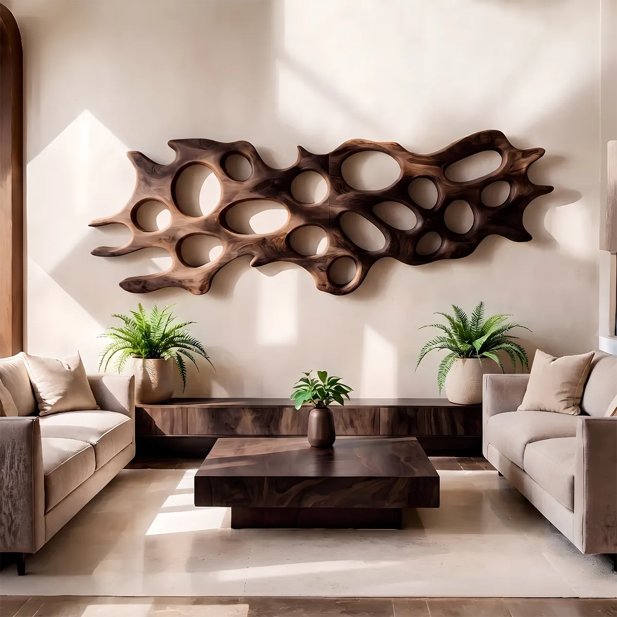 Abstract Organic Wood Wall Art | Modern Sculptural Wooden Wall Decor for Living Room, Bedroom & Office TT006-9592