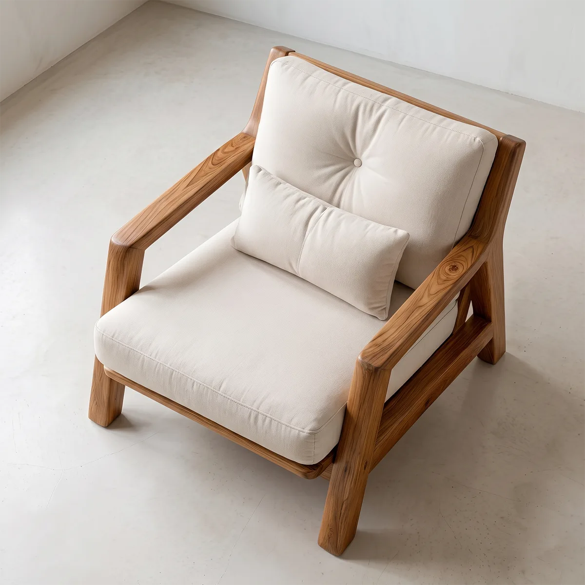 Solid Wood Lounge Chair | Modern Wooden Accent Chair for Living Room TT006-1283