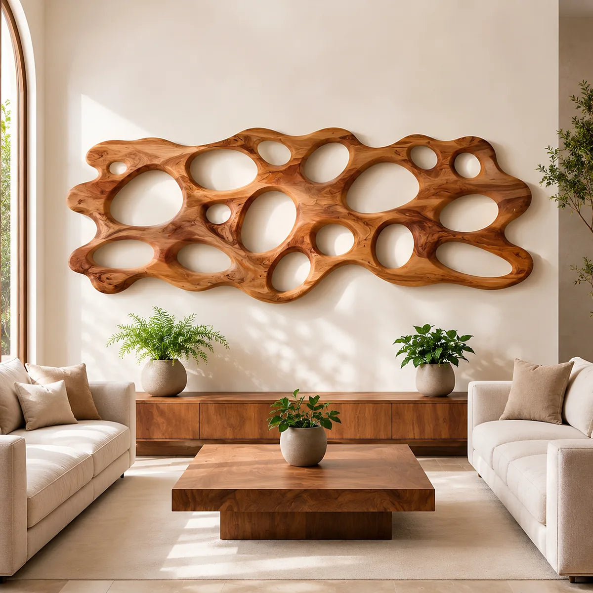 Abstract Organic Wood Wall Art | Modern Sculptural Wooden Wall Decor for Living Room, Bedroom & Office TT006-9555