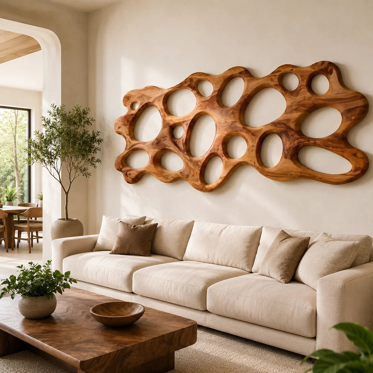 Abstract Organic Wood Wall Art | Modern Sculptural Wooden Wall Decor for Living Room, Bedroom & Office TT006-9555