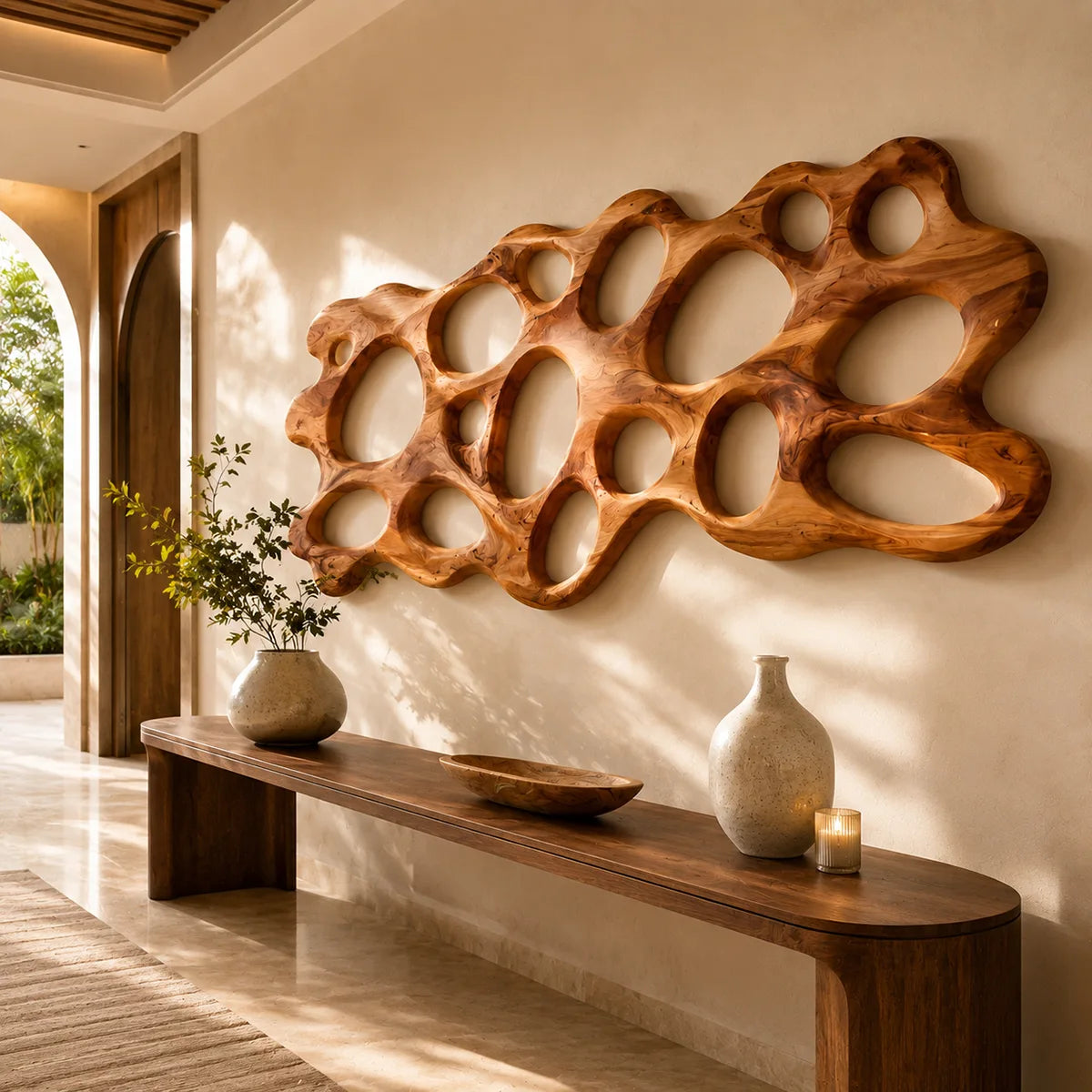 Abstract Organic Wood Wall Art | Modern Sculptural Wooden Wall Decor for Living Room, Bedroom & Office TT006-9555