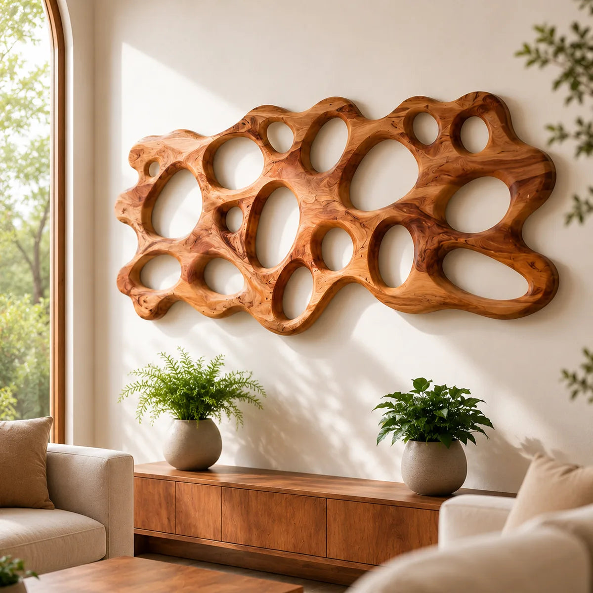 Abstract Organic Wood Wall Art | Modern Sculptural Wooden Wall Decor for Living Room, Bedroom & Office TT006-9555