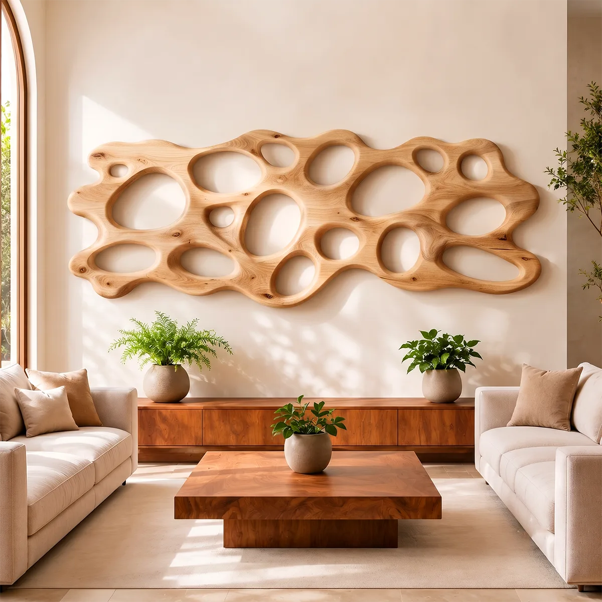 Abstract Organic Wood Wall Art | Modern Sculptural Wooden Wall Decor for Living Room, Bedroom & Office TT006-9555