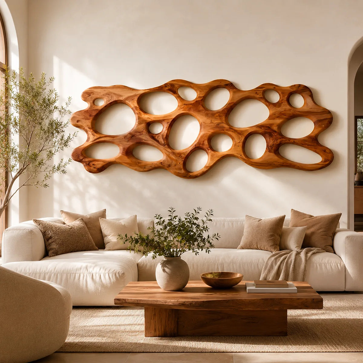 Abstract Organic Wood Wall Art | Modern Sculptural Wooden Wall Decor for Living Room, Bedroom & Office TT006-9555