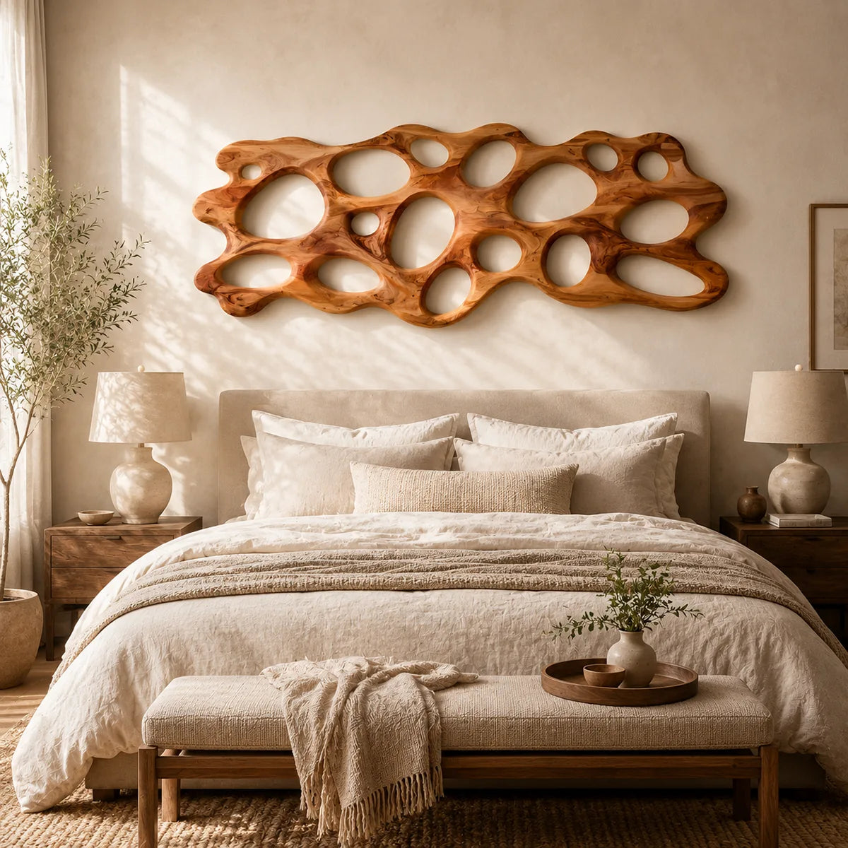 Abstract Organic Wood Wall Art | Modern Sculptural Wooden Wall Decor for Living Room, Bedroom & Office TT006-9555