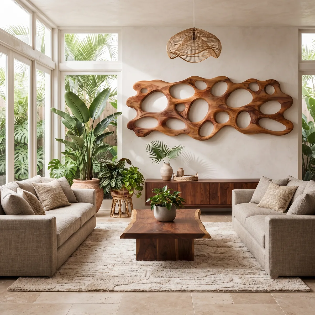 Abstract Organic Wood Wall Art | Modern Sculptural Wooden Wall Decor for Living Room, Bedroom & Office TT006-9555