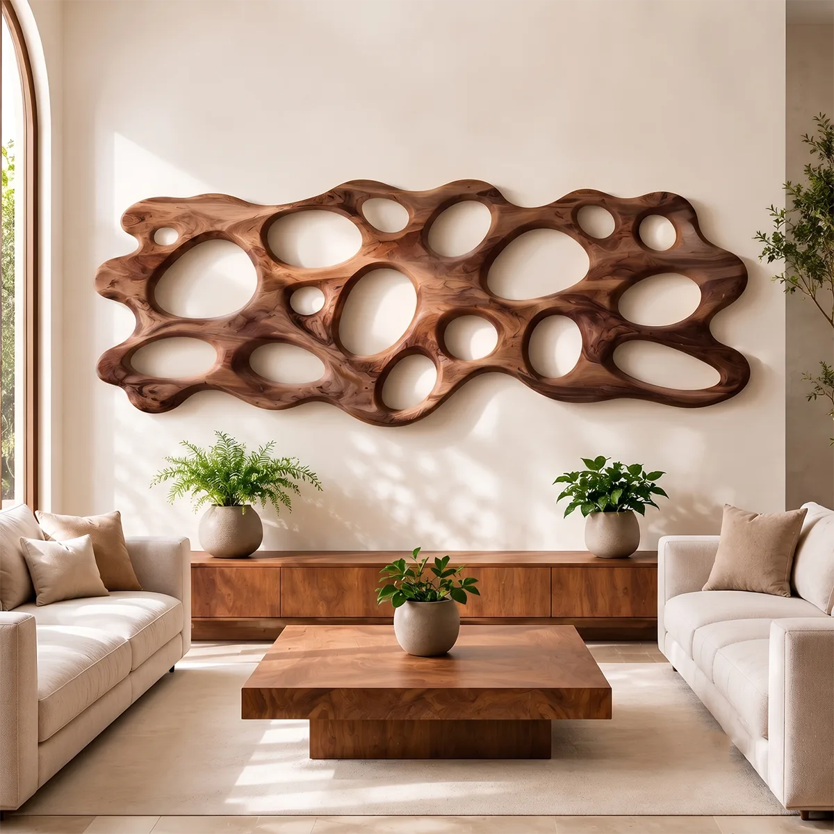 Abstract Organic Wood Wall Art | Modern Sculptural Wooden Wall Decor for Living Room, Bedroom & Office TT006-9555