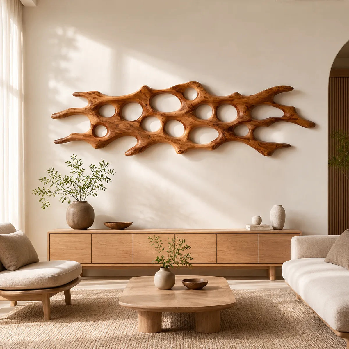 Abstract Organic Wood Wall Art | Modern Sculptural Wooden Wall Decor for Living Room, Bedroom & Office TT006-1213