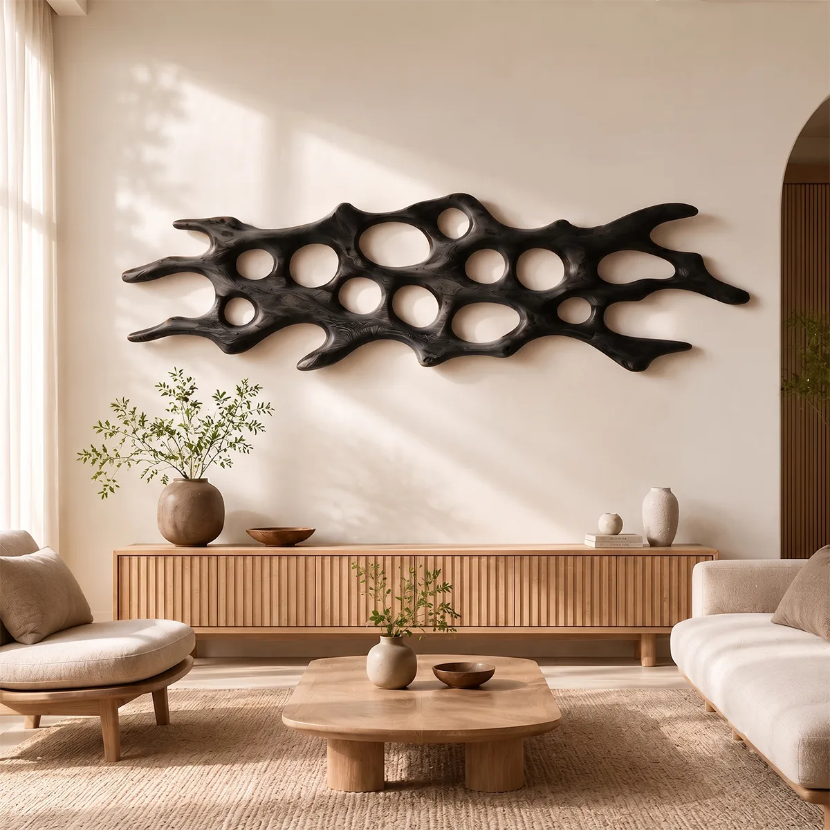 Abstract Organic Wood Wall Art | Modern Sculptural Wooden Wall Decor for Living Room, Bedroom & Office TT006-1213
