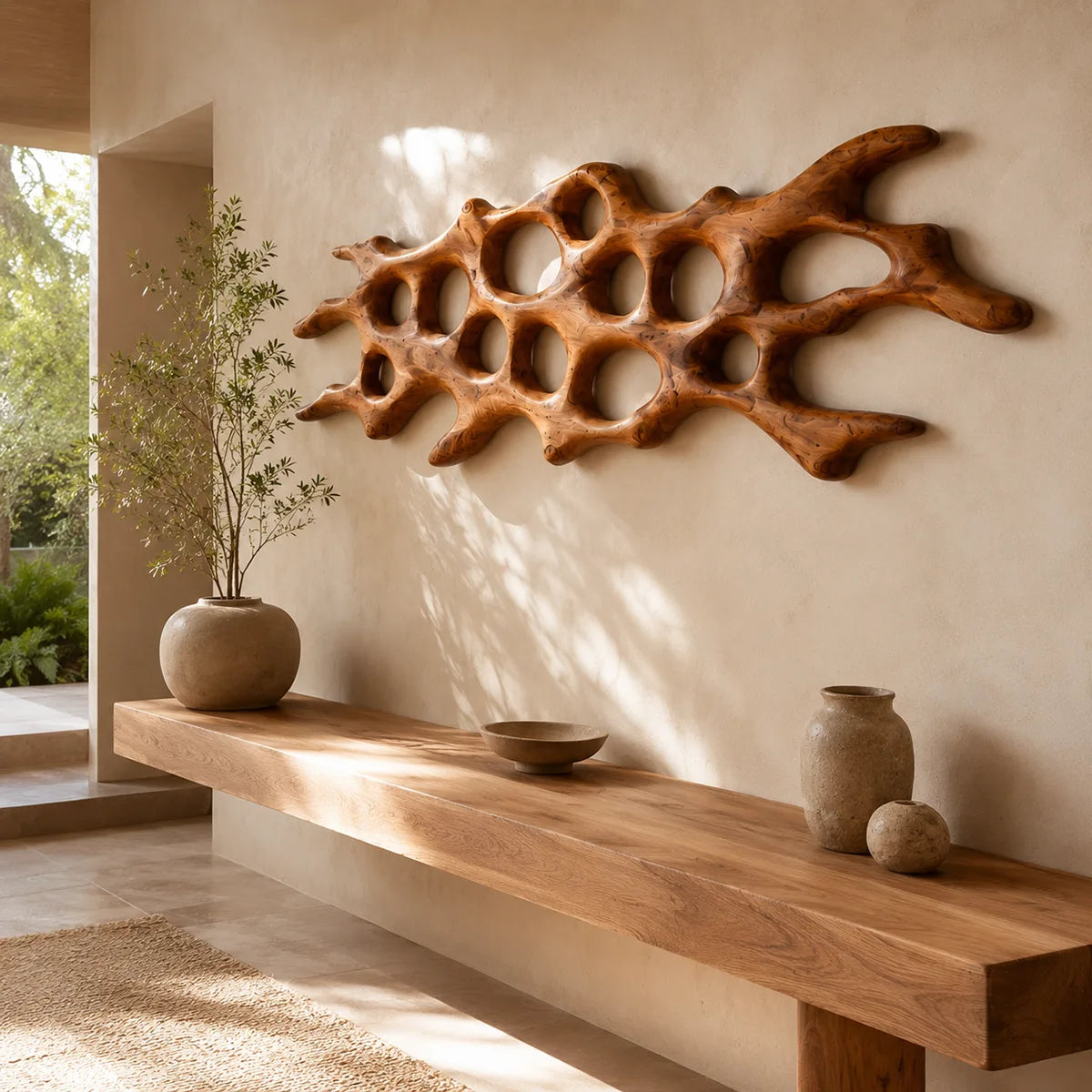 Abstract Organic Wood Wall Art | Modern Sculptural Wooden Wall Decor for Living Room, Bedroom & Office TT006-1213