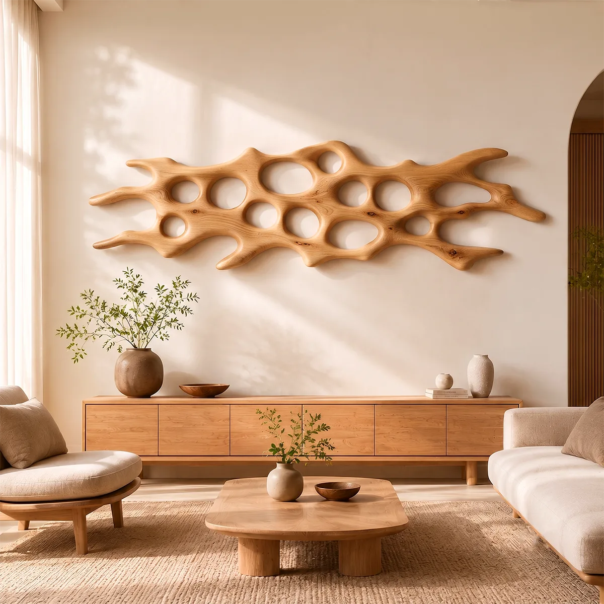 Abstract Organic Wood Wall Art | Modern Sculptural Wooden Wall Decor for Living Room, Bedroom & Office TT006-1213