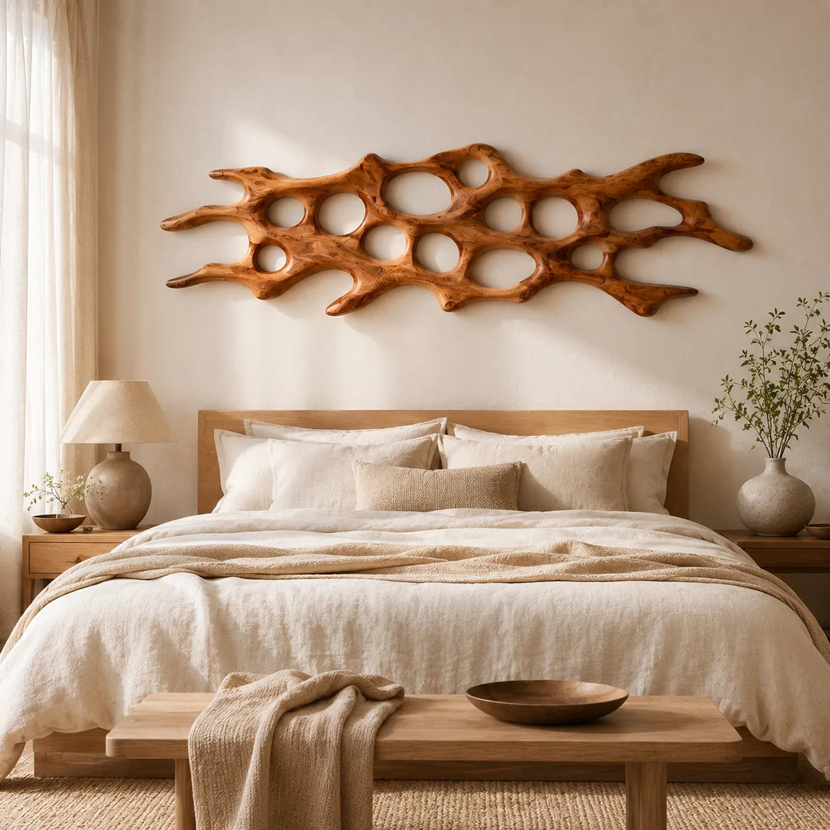 Abstract Organic Wood Wall Art | Modern Sculptural Wooden Wall Decor for Living Room, Bedroom & Office TT006-1213