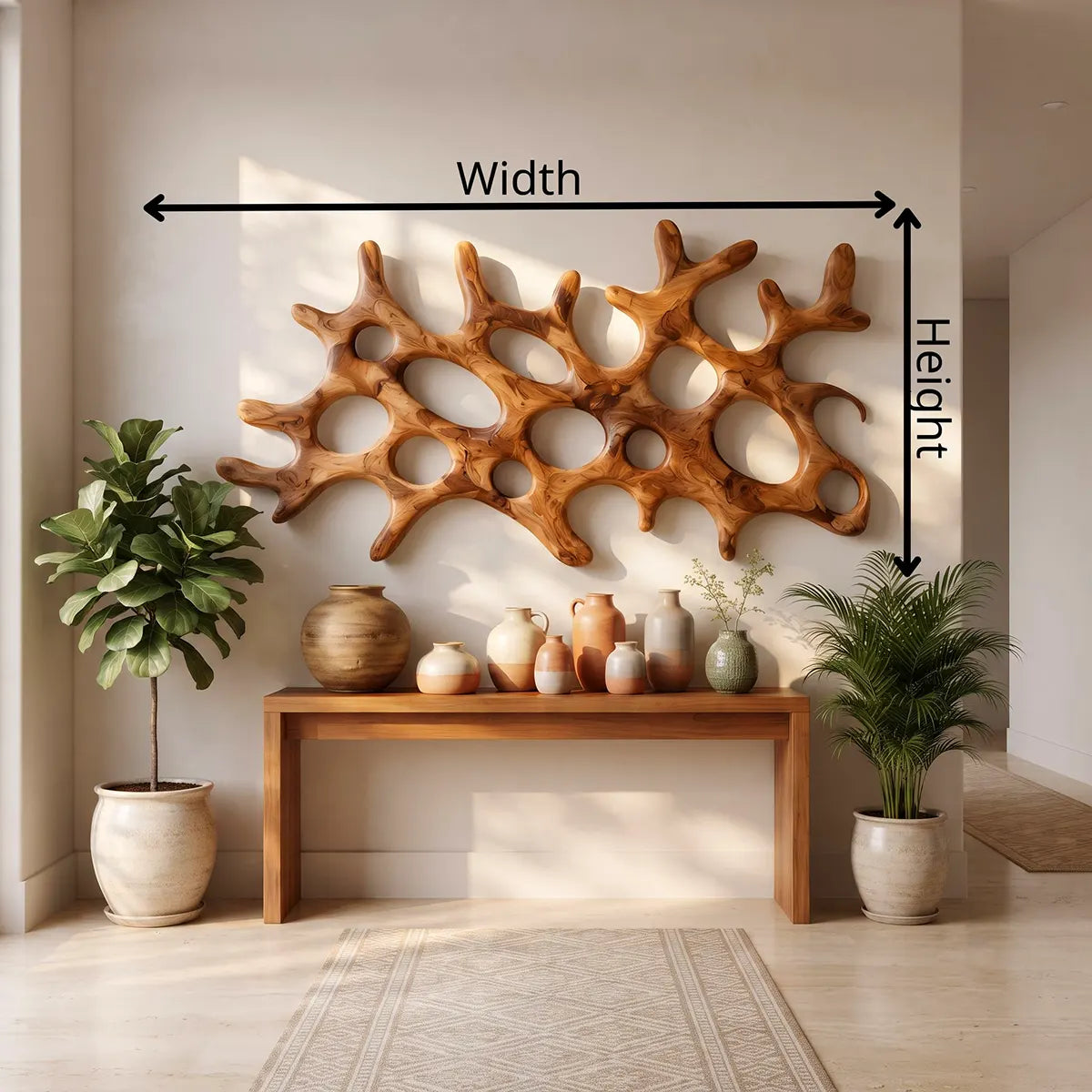 Abstract Organic Wood Wall Art | Modern Coral-Inspired Wooden Wall Decor for Living Room, Entryway & Office TT006-4296