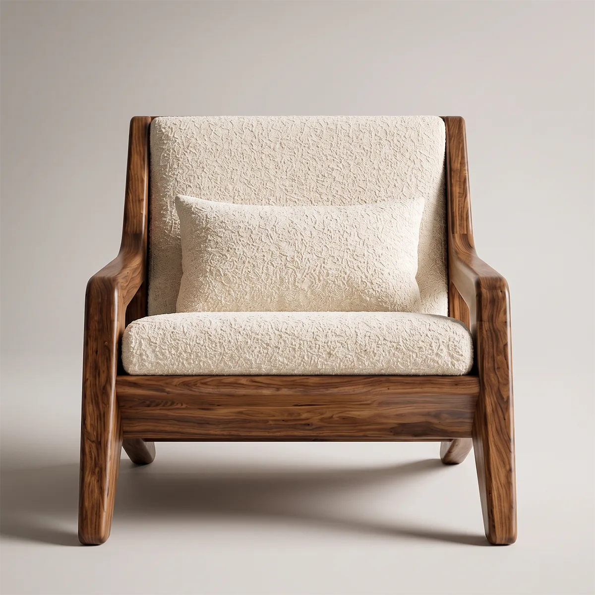 Solid Wood Lounge Chair | Mid Century Modern Wooden Accent Chair TT006-3803