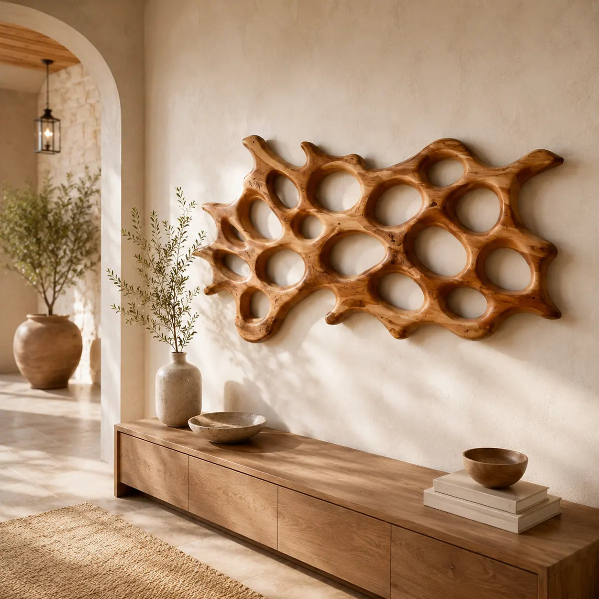 Abstract Organic Wood Wall Art | Modern Coral-Inspired Wooden Wall Decor for Living Room, Bedroom & Entryway TT006-3634