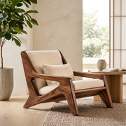Solid Wood Lounge Chair | Mid Century Modern Wooden Accent Chair TT006-3803