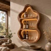 Organic Solid Wood Wall Wine Holder for Home Bars, Dining Rooms & Whiskey Lovers TT006-3241