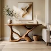 Organic Modern Wood Console Table, Sculptural Entryway Table, Handmade Solid Wood Sofa Table, Artistic Hallway Furniture