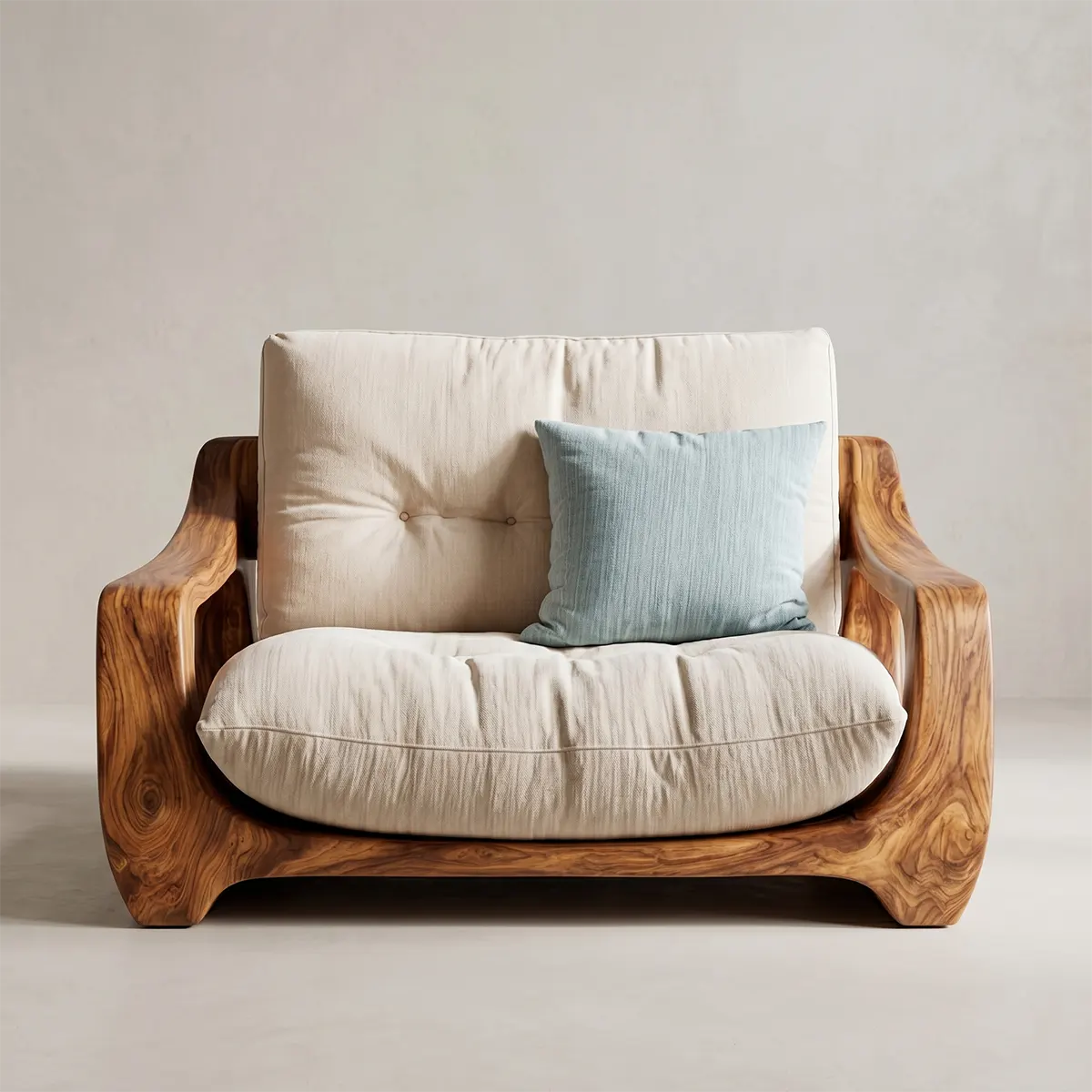 Organic Wood Lounge Chair, Sculptural Accent Chair, Modern Handcrafted Armchair TT006-3308