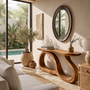 Modern Sculptural Console Table – Organic Contemporary Entryway Table TT006-3854