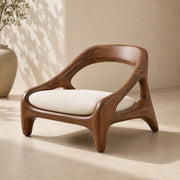 Solid Wood Lounge Chair | Organic Modern Sculptural Wooden Accent Chair TT006-7503