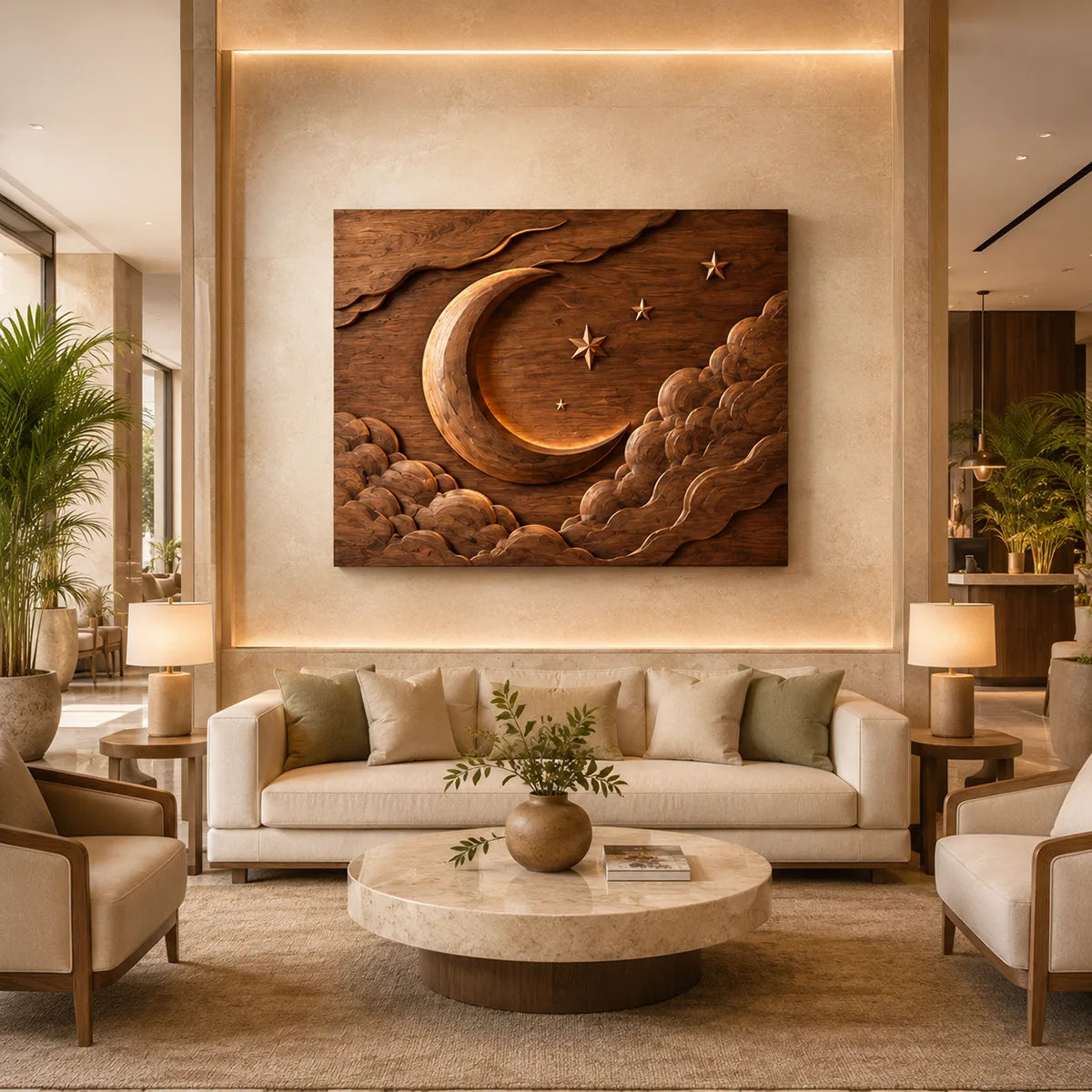 Celestial Moon Wood Wall Art | Crescent Moon Wooden Wall Decor for Bedroom, Nursery & Living Room TT006-8601