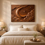 Celestial Moon Wood Wall Art | Crescent Moon Wooden Wall Decor for Bedroom, Nursery & Living Room TT006-8601