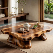 Handcrafted Solid Wood Live Edge Coffee Table with Curved Legs TT006-6953