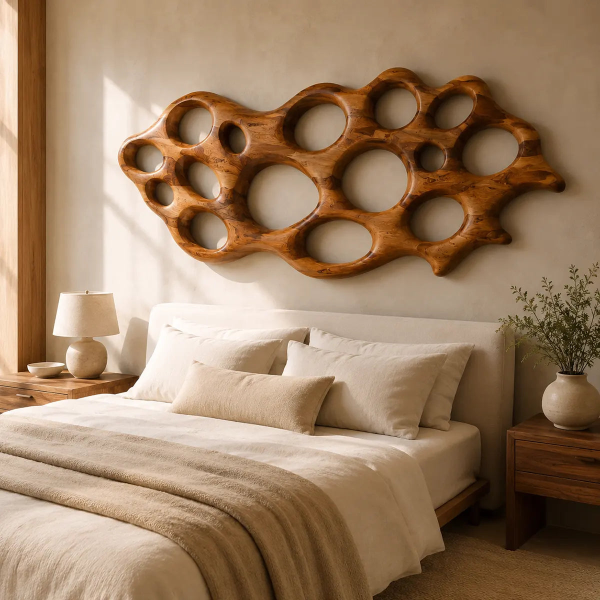 Abstract Organic Wood Wall Art | Modern Sculptural Wooden Wall Decor for Living Room, Entryway & Office TT006-7367
