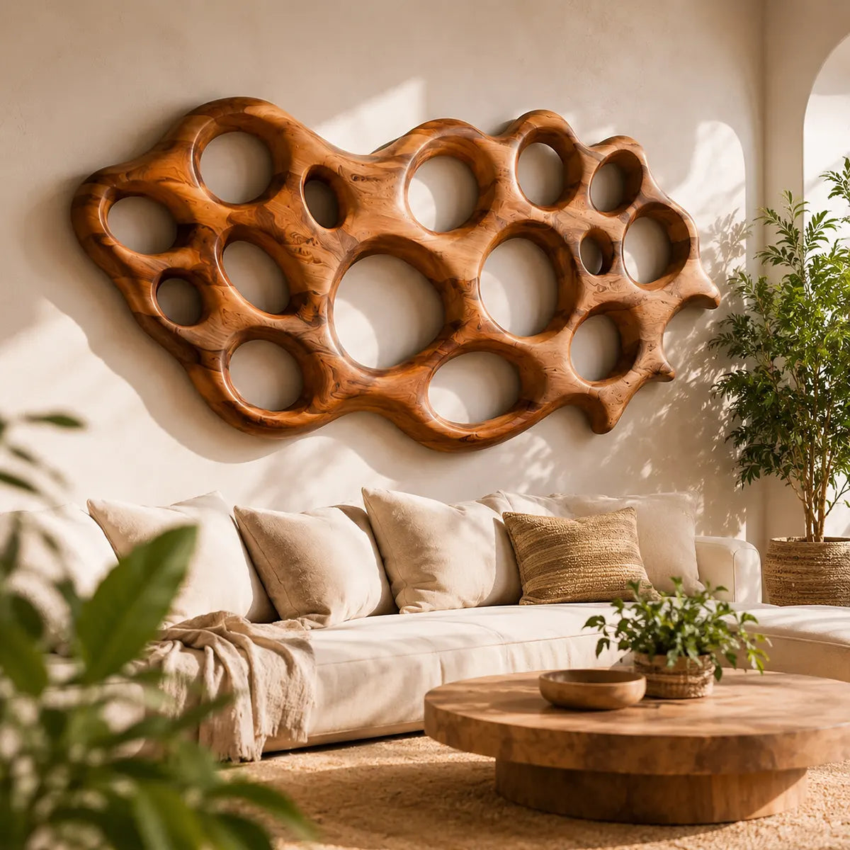 Abstract Organic Wood Wall Art | Modern Sculptural Wooden Wall Decor for Living Room, Entryway & Office TT006-7367
