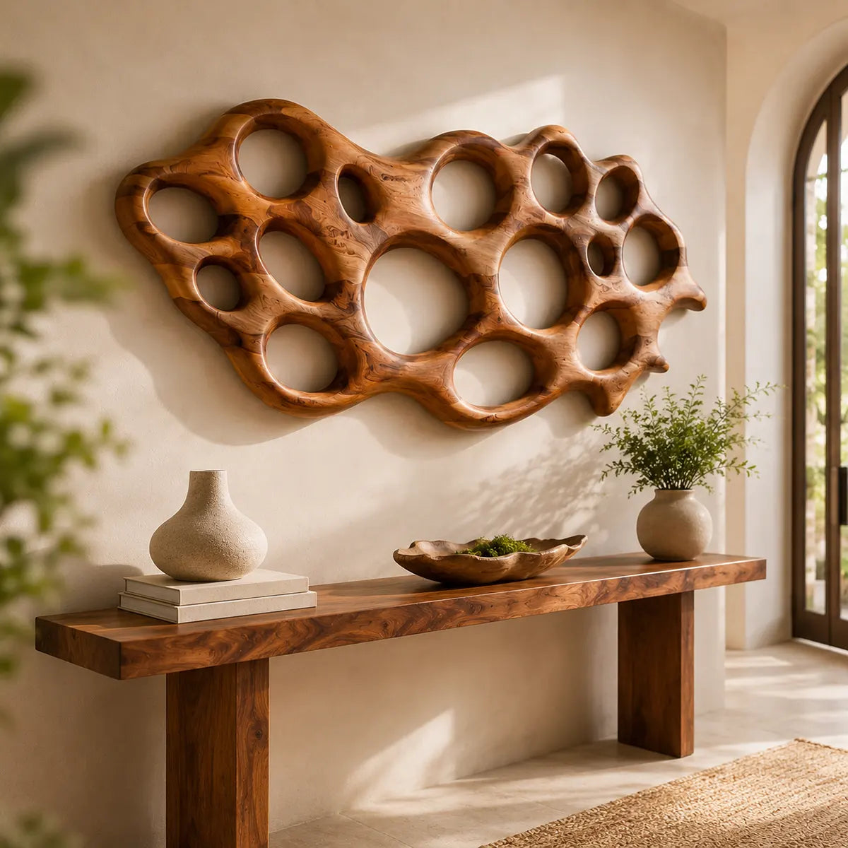Abstract Organic Wood Wall Art | Modern Sculptural Wooden Wall Decor for Living Room, Entryway & Office TT006-7367