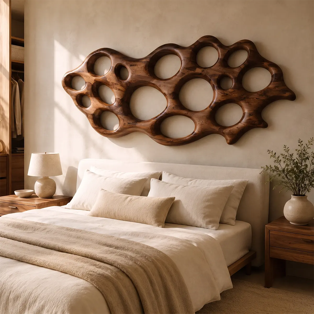 Abstract Organic Wood Wall Art | Modern Sculptural Wooden Wall Decor for Living Room, Entryway & Office TT006-7367