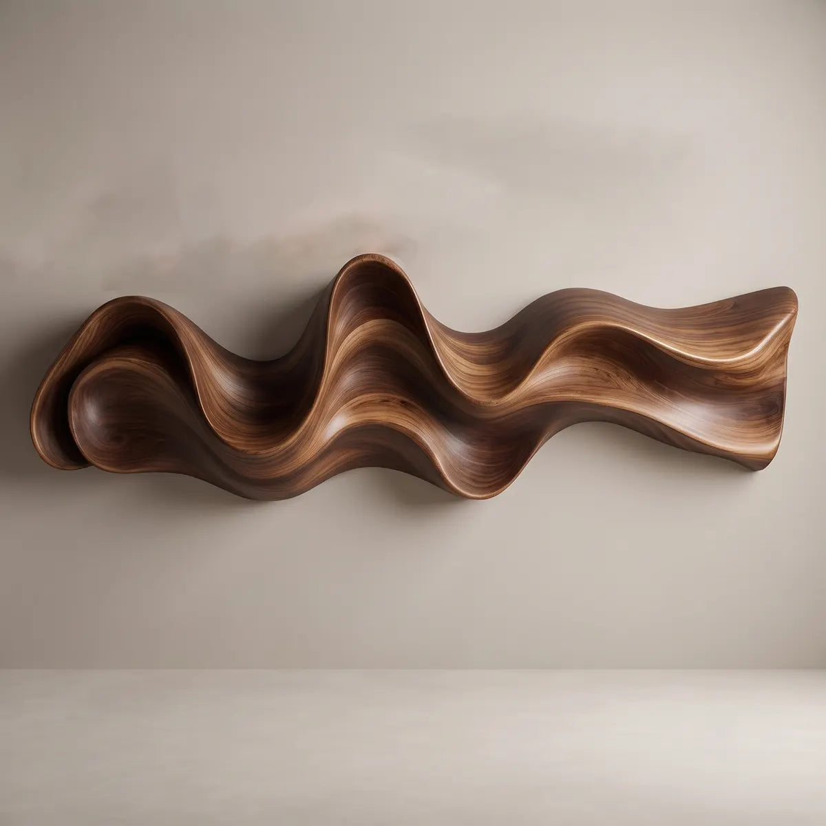 Abstract Wave Wood Wall Art | Organic Sculptural Wooden Wall Decor for Modern Living Room, Bedroom & Office TT006-6514
