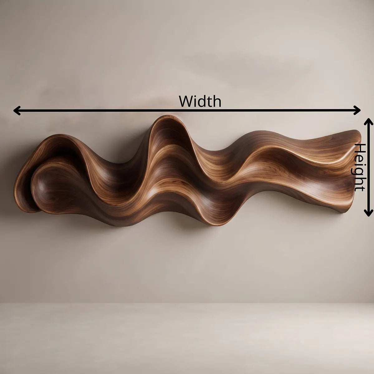 Abstract Wave Wood Wall Art | Organic Sculptural Wooden Wall Decor for Modern Living Room, Bedroom & Office TT006-6514
