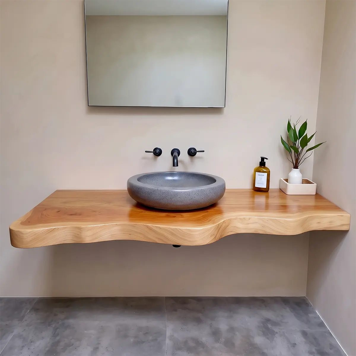 Wave Edge Floating Bathroom Vanity | Sculptural Wall Mounted Vanity Countertop TT006-8PEN1TJ