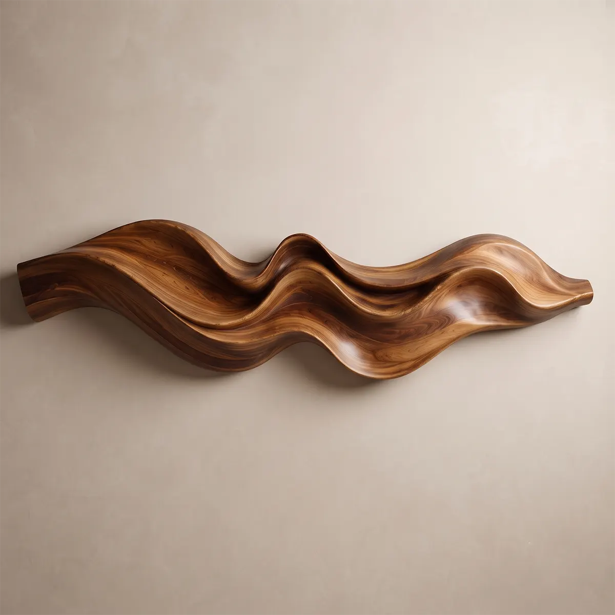 Abstract Wave Wood Wall Art | Modern Organic Sculptural Wooden Wall Decor for Modern Living Room, Bedroom & Office TT006-2793