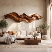 Abstract Wave Wood Wall Art | Modern Organic Sculptural Wooden Wall Decor for Modern Living Room, Bedroom & Office TT006-2793